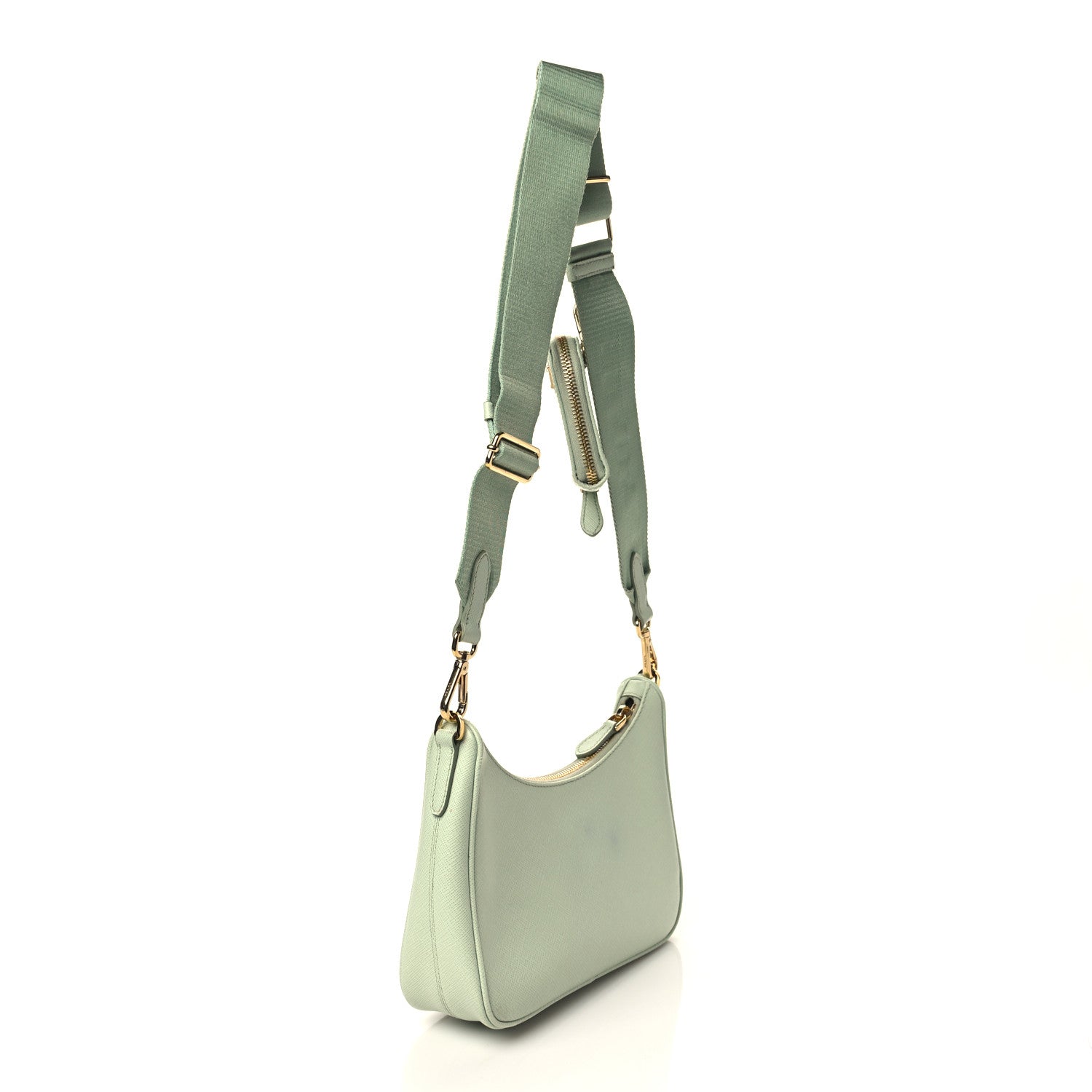 Prada Saffiano Lux Re-Edition 2005 Shoulder Bag Acqua 2 of 11