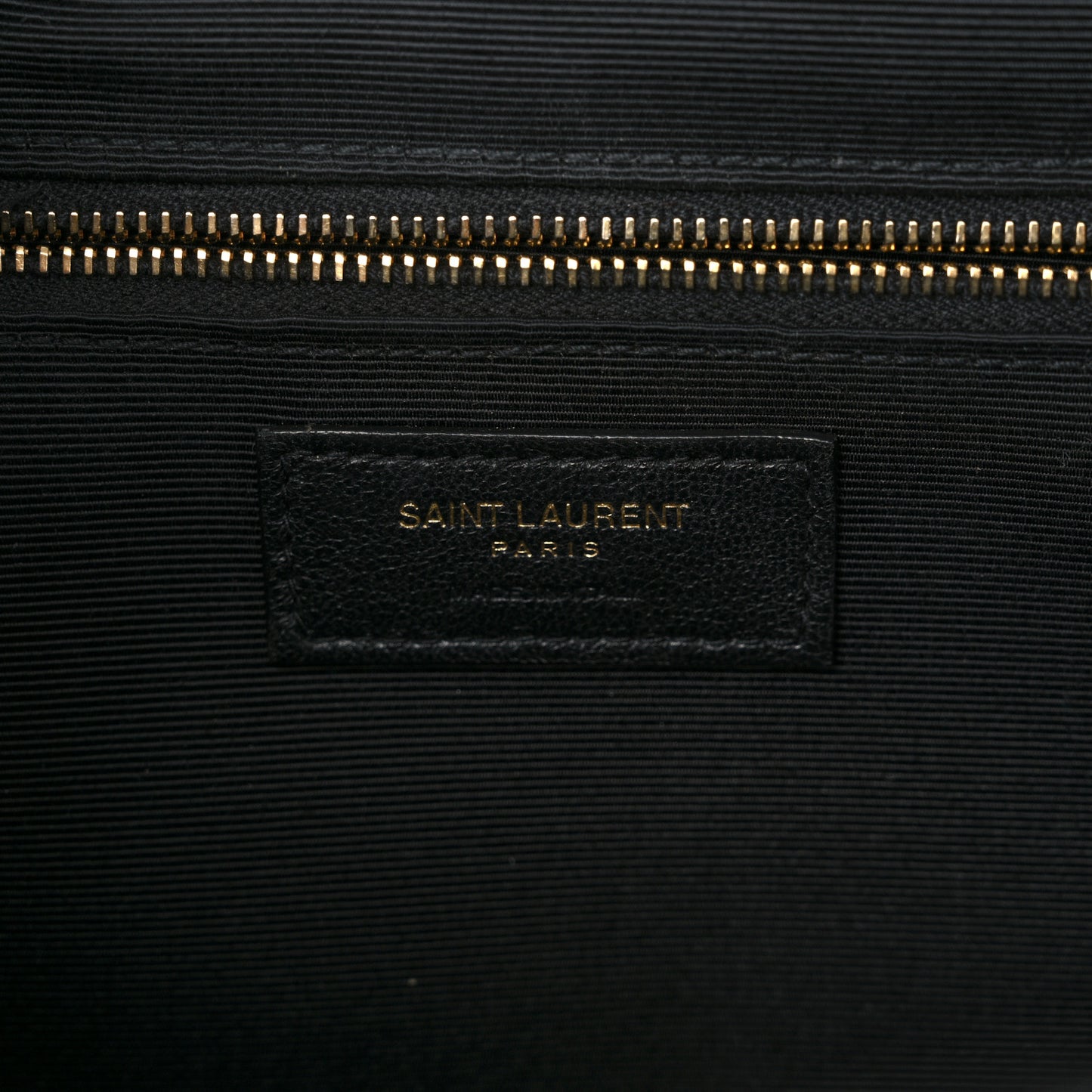 Grain De Poudre Textured Mixed Matelasse Large Triquilt Monogram Satchel Black