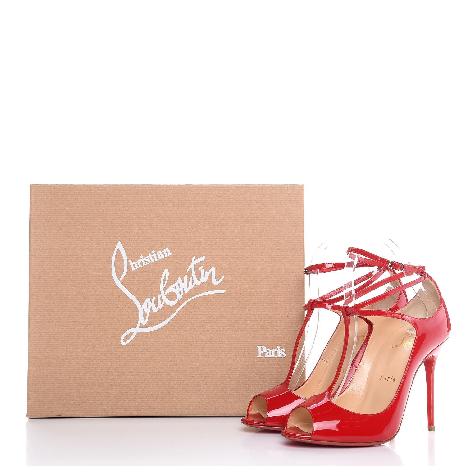 Christian Louboutin Patent Talitha 100 Pumps 38 Red 8 of 8