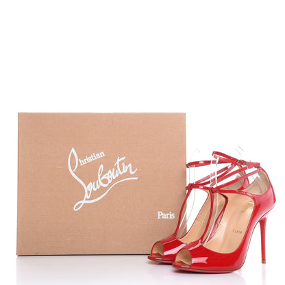 Christian Louboutin Patent Talitha 100 Pumps 38 Red 8 of 8
