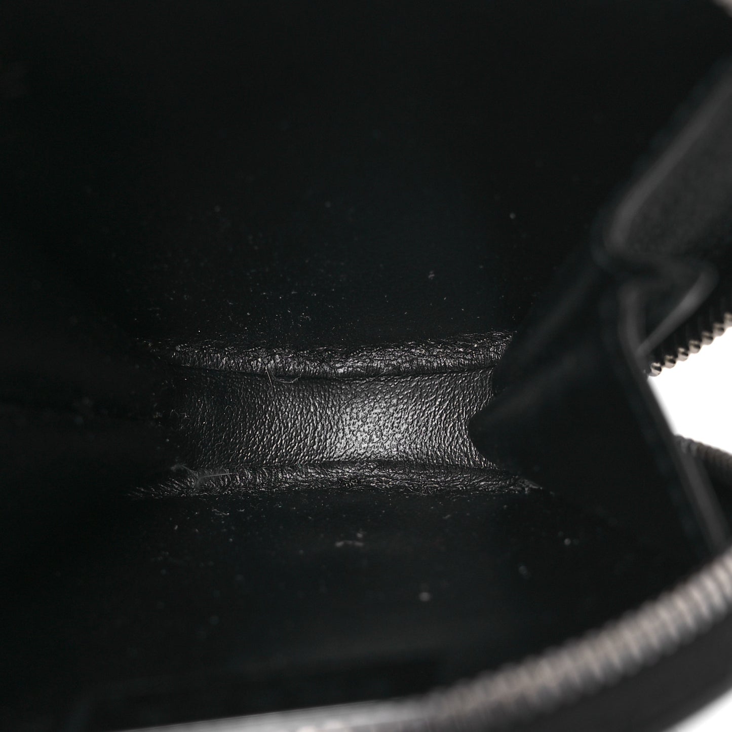 Spazzolato Round Coin Pouch Bag Charm Black