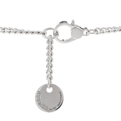 Hermes 18K White Gold Diamond Etriviere Pendant Necklace 4 of 5