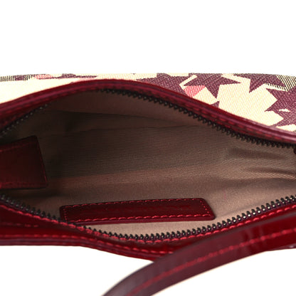 Burberry Patent Supernova Check Stars Small Shoulder Bag Berry Red 4 of 9