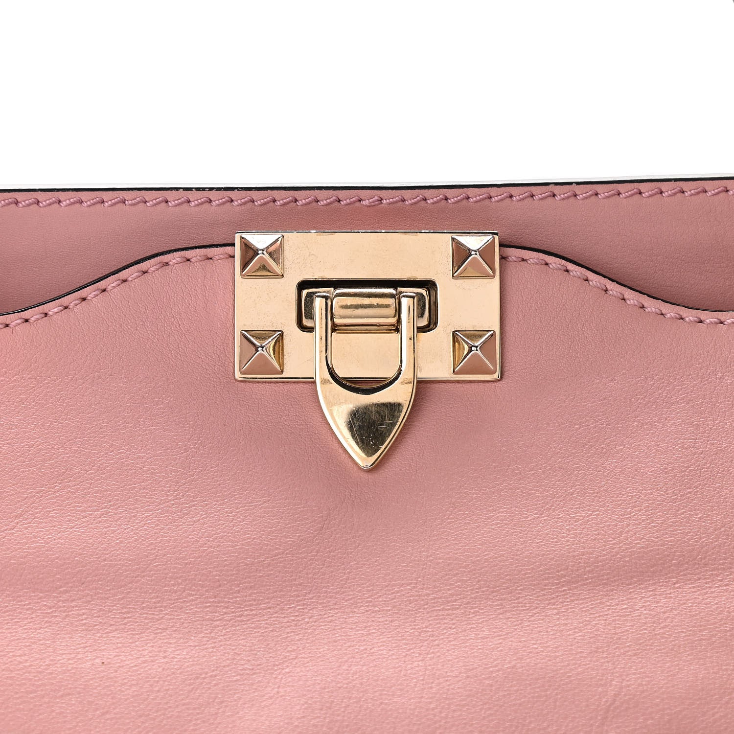 Valentino Garavani Vitello Medium Rockstud Tote Pop Gardenia 7 of 9