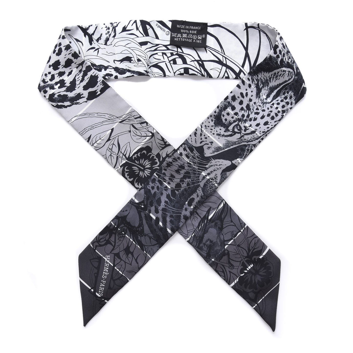 Silk Jungle Love Rainbow Twilly Gris Black White
