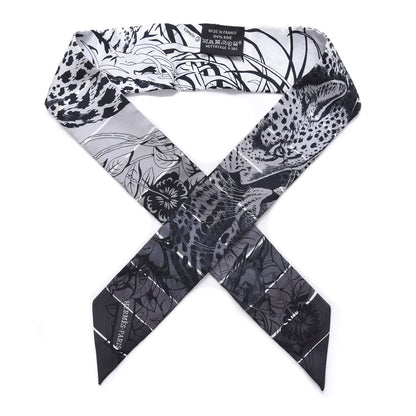 Hermes Silk Jungle Love Rainbow Twilly Gris Black White 1 of 3