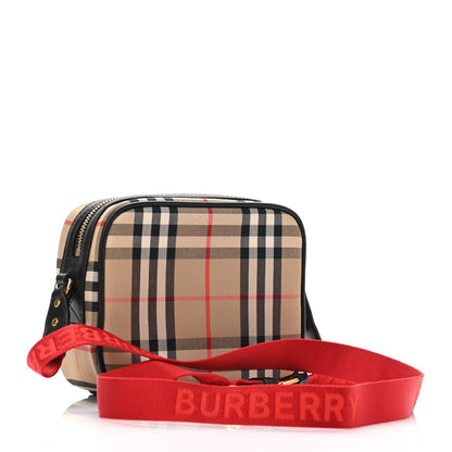 Burberry Vintage Check Calfskin Deer Camera Bag Archive Beige 2 of 8