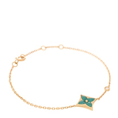 Louis Vuitton 18K Yellow Gold Diamond Amazonite Color Blossom BB Star Bracelet 1 of 4