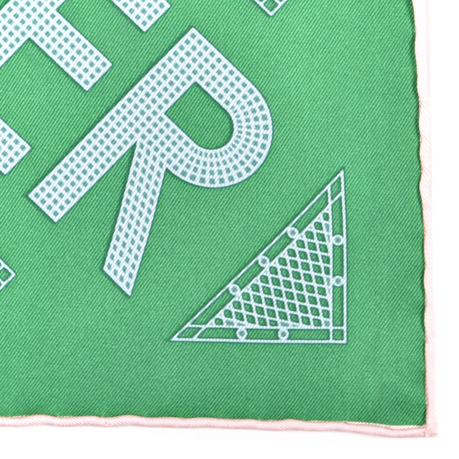 Hermes Silk Gavroche Sellier Pocket Square Scarf Vert Rose 3 of 4