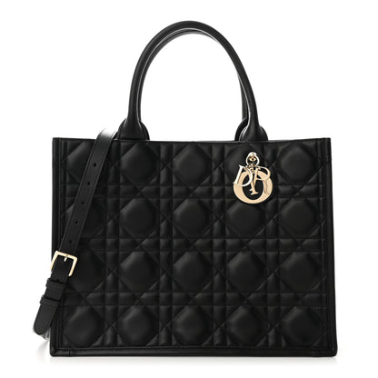 Christian Dior Calfskin Macro Cannage Medium Book Tote Black 1 of 9