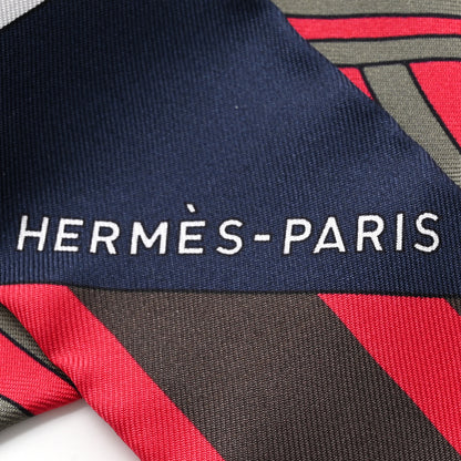 Hermes Silk La Source de Pegase Twilly Marine Rouge Vert Bronze 2 of 4
