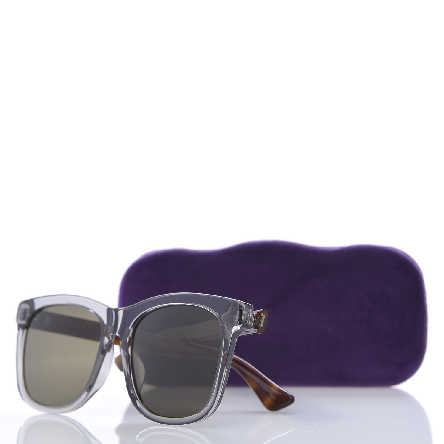 Gucci Acetate Square Frame Web Sunglasses GG0057SK Grey Havana 8 of 8