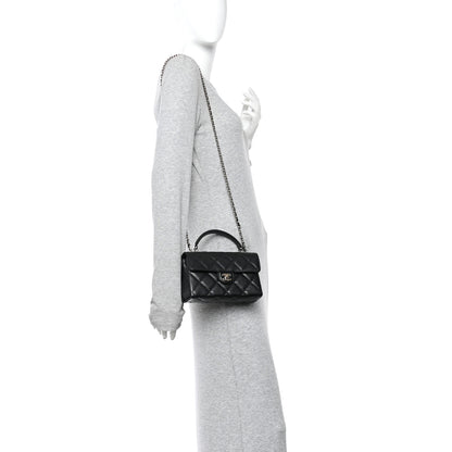 Chanel Caviar Quilted Mini Retro Twist Top Handle Flap Black 2 of 10