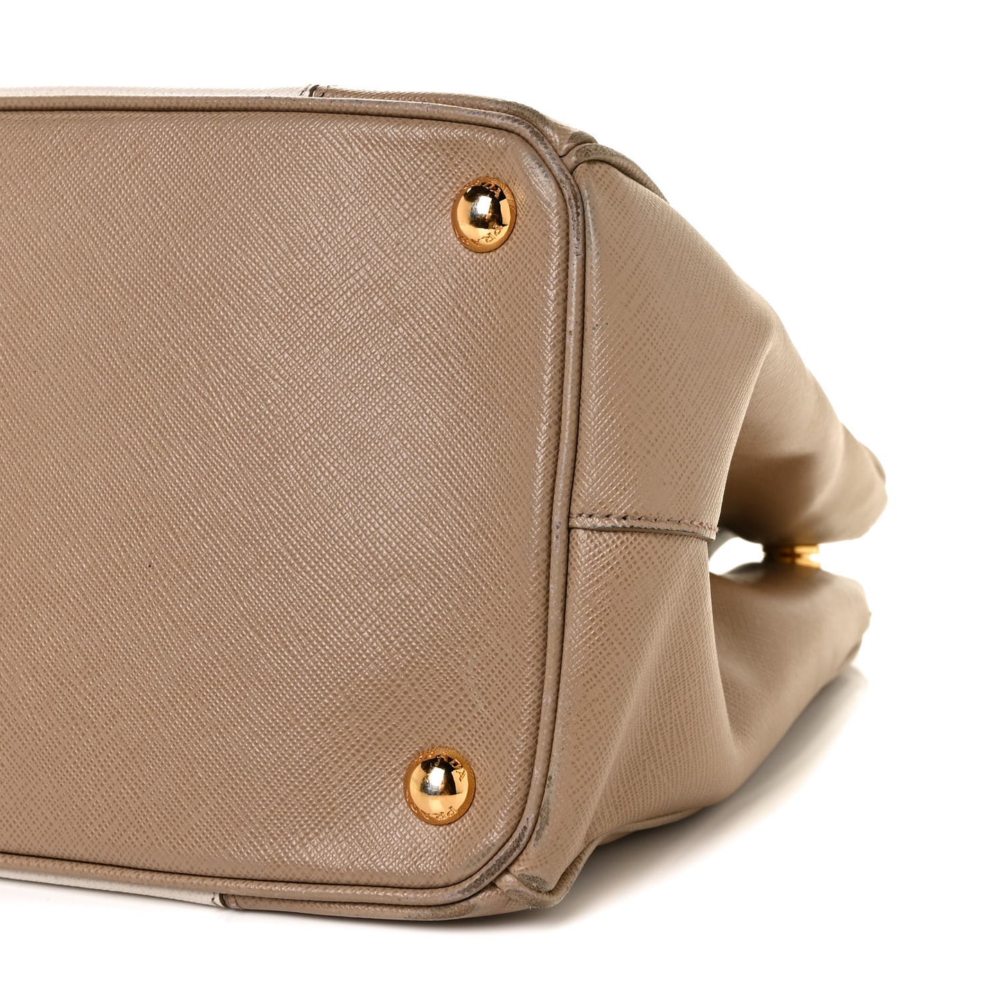 Saffiano Lux Colorblock Medium Galleria Double Zip Tote Pomice Talco