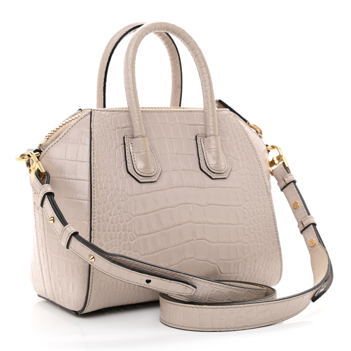 Calfskin Crocodile Embossed Mini Antigona Dune