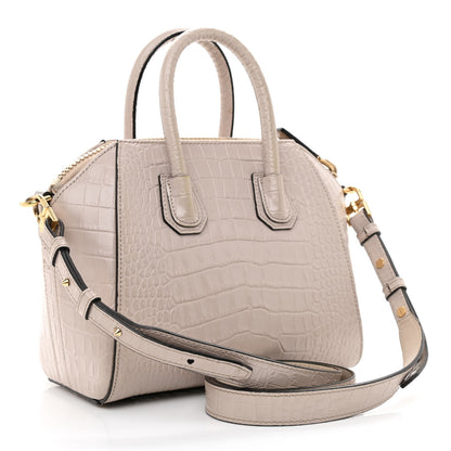 Givenchy Calfskin Crocodile Embossed Mini Antigona Dune 3 of 10