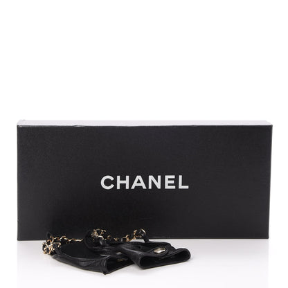 Chanel Lambskin Fingerless Chain Gloves 7 Black 8 of 8