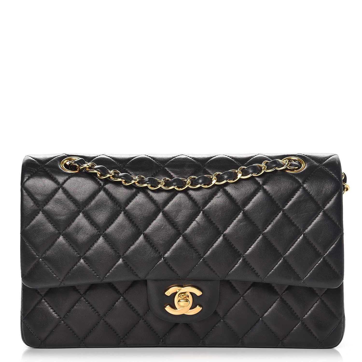Chanel Lambskin Quilted Medium Double Flap Black 1 of 2