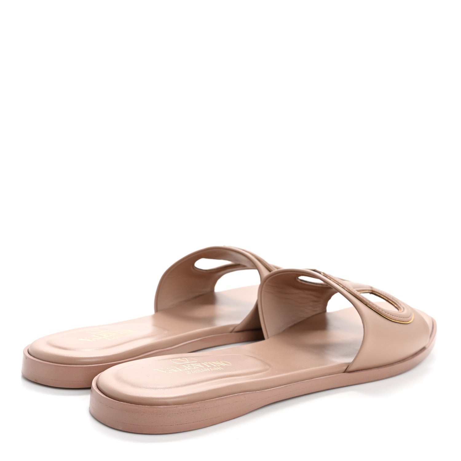 Valentino Garavani Vlogo Flat Slide Sandals 38.5 Rose Canelle 5 of 10