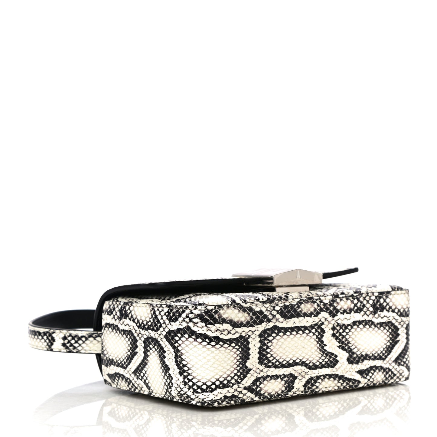 Calfskin Snake Embossed Small 4G Crossbody Black White