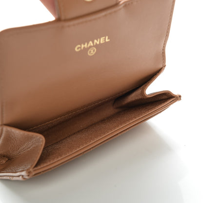 Chanel Lambskin Quilted Flap Card Holder Beige 6 of 8