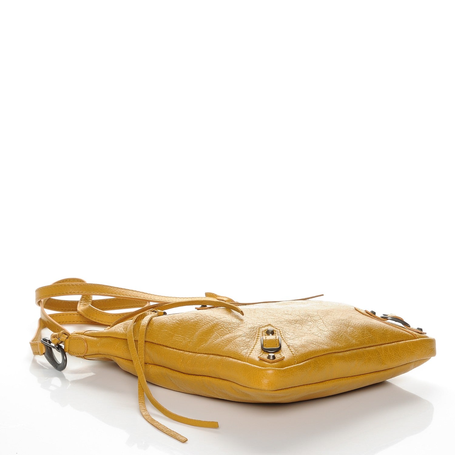 Balenciaga Agneau Classic Hardware Flat Crossbody Jaune Moutarde 4 of 6