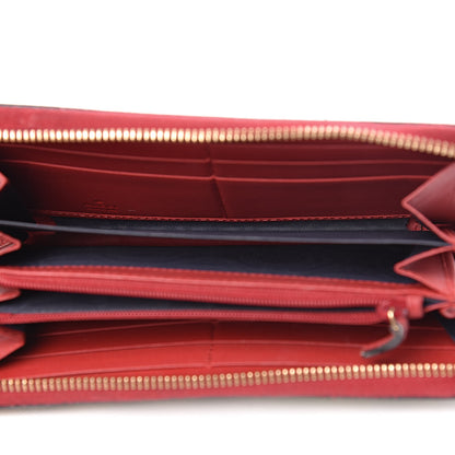 Gucci GG Supreme Monogram Blooms Zip Around Wallet Blue Red 5 of 14
