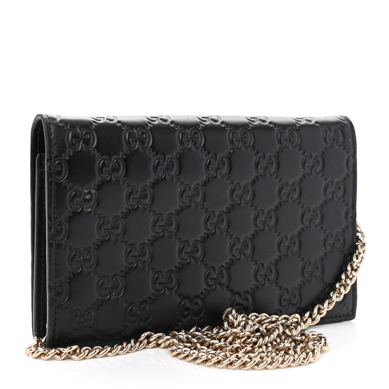 Gucci Guccissima Signature Bowy Chain Wallet Black 3 of 12