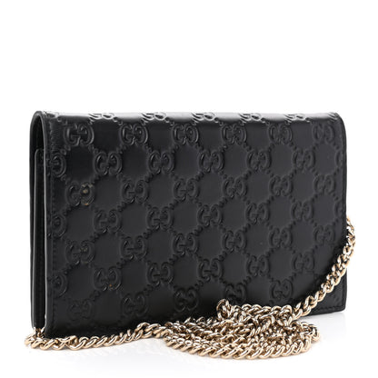 Gucci Guccissima Signature Bowy Chain Wallet Black 3 of 12