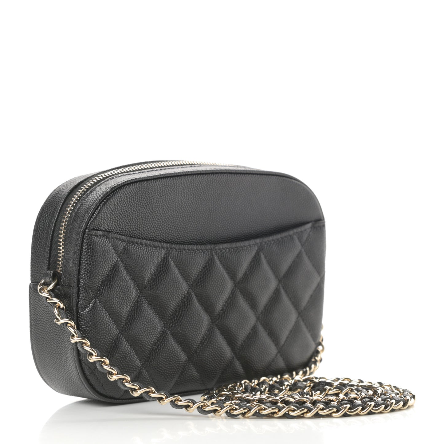 Caviar Quilted Vanity With Chain Black