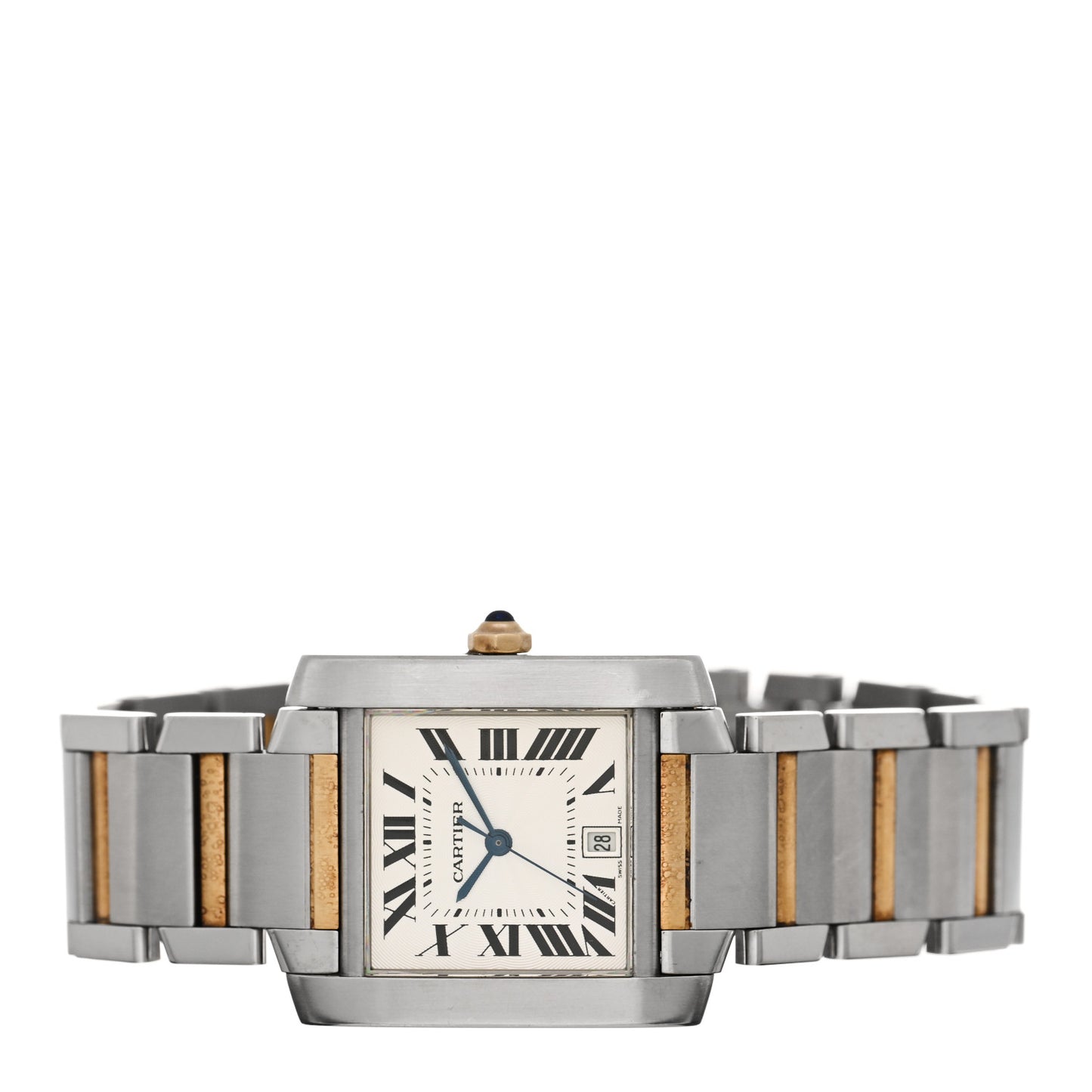 Stainless Steel 18K Yellow Gold 28mm Tank Francaise Automatic Watch