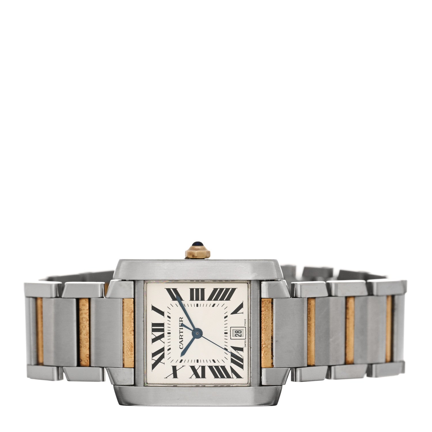 Cartier Stainless Steel 18K Yellow Gold 28mm Tank Francaise Automatic Watch 2 of 4