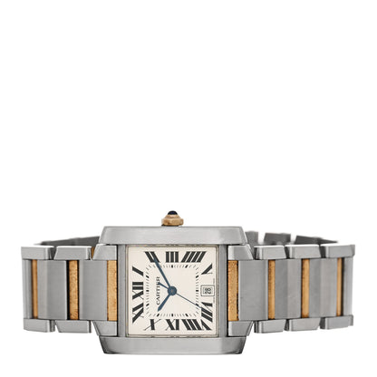 Cartier Stainless Steel 18K Yellow Gold 28mm Tank Francaise Automatic Watch 2 of 4