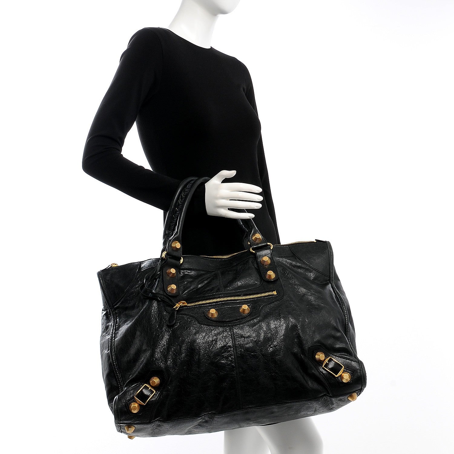 Balenciaga Agneau Giant 21 Gold Hardware Weekender Black 2 of 11