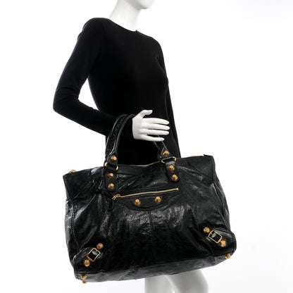 Balenciaga Agneau Giant 21 Gold Hardware Weekender Black 2 of 11