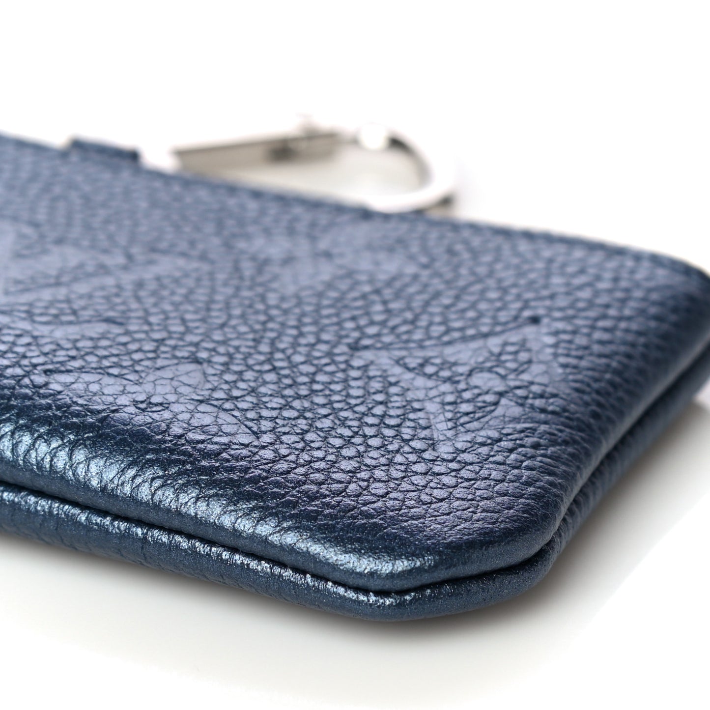 Metallic Empreinte Monogram Giant Key Pouch Navy Nacre