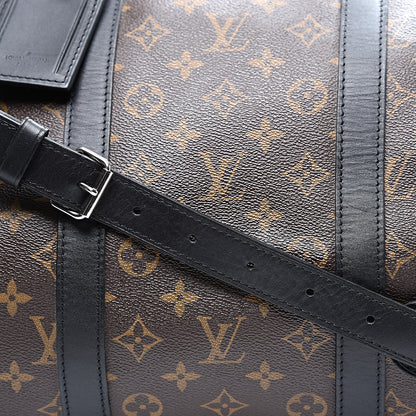 Louis Vuitton Monogram Macassar Keepall Bandouliere 55 9 of 14