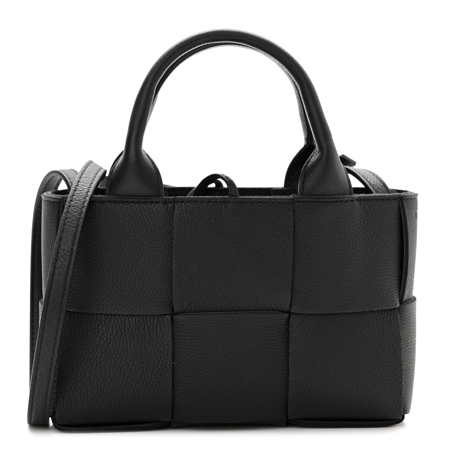Bottega Veneta Grained Calfskin Maxi Intrecciato Mini Arco Tote Black 3 of 9