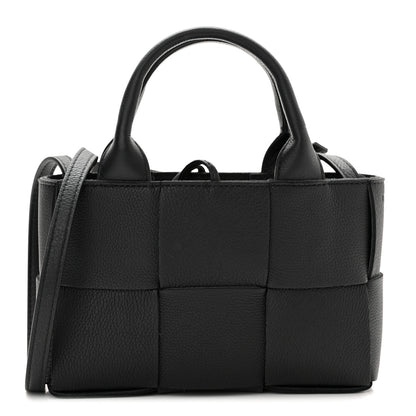 Bottega Veneta Grained Calfskin Maxi Intrecciato Mini Arco Tote Black 3 of 9