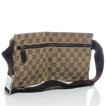 Gucci GG Monogram Web Double Pocket Belt Bag Dark Brown 3 of 7