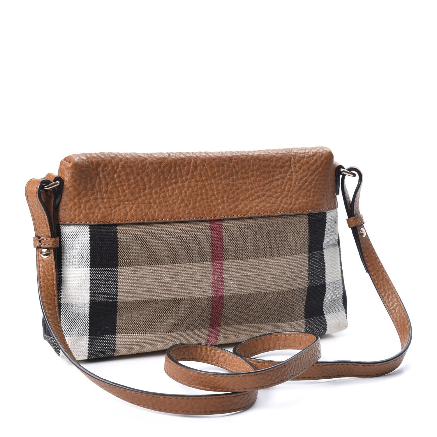 Burberry Mega Check Small Farley Crossbody Clutch Bag Saddle Brown 2 of 9