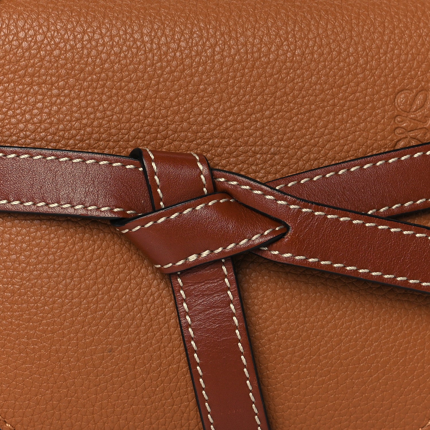 Loewe Grained Calfskin Mini Gate Crossbody Bag Caramel Pecan 7 of 9