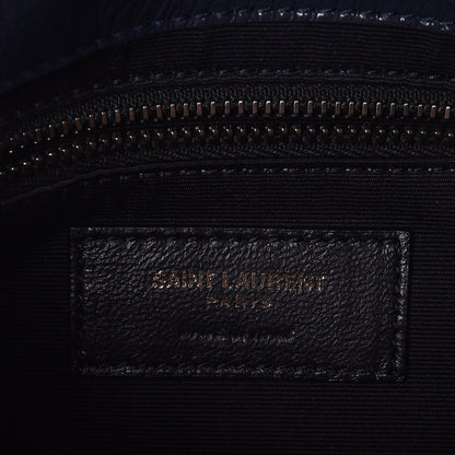 Saint Laurent Crinkled Calfskin Matelasse Monogram Niki Chain Wallet Deep Marine 7 of 10