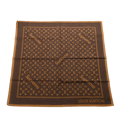 Louis Vuitton X Supreme Cotton Monogram Bandana Scarf Brown 1 of 3