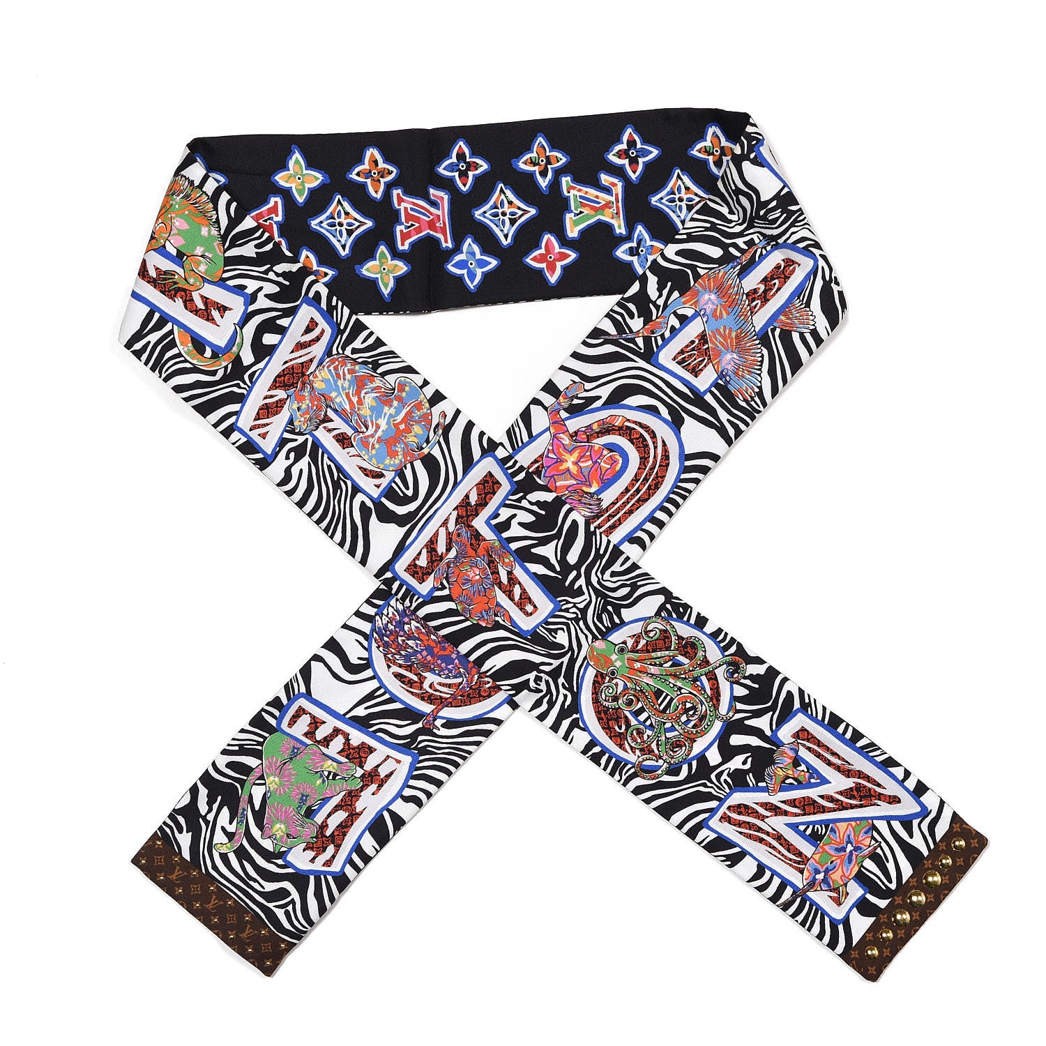Louis Vuitton Silk Monogram ABC Bandeau Black 1 of 5