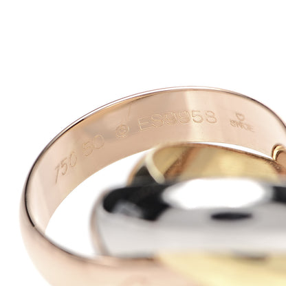 Cartier 18K Pink Yellow White Gold Large Trinity Ring 50 5.25 4 of 7