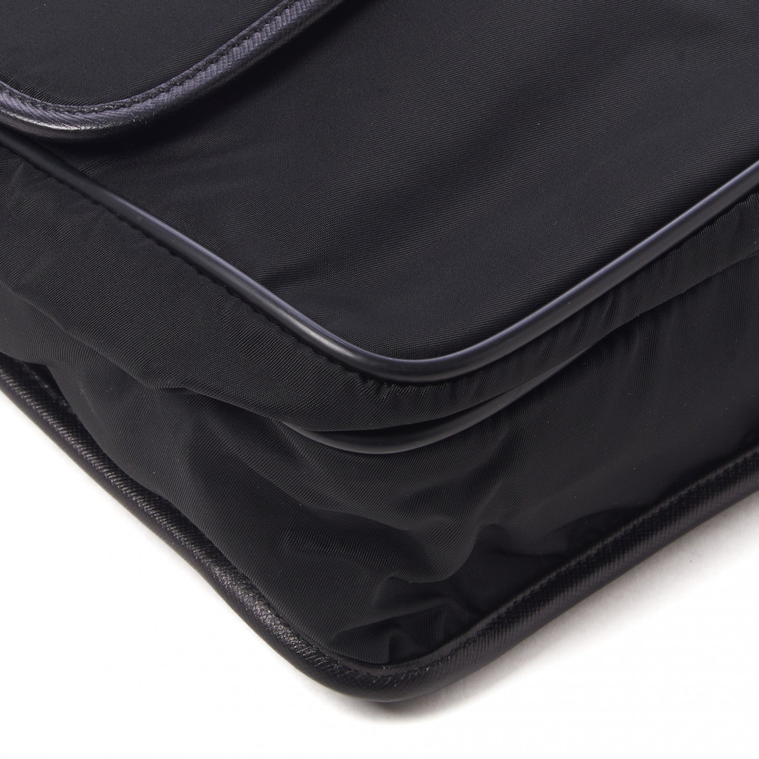 Prada Tessuto Nylon Saffiano Logo Messenger Bag Black 5 of 7