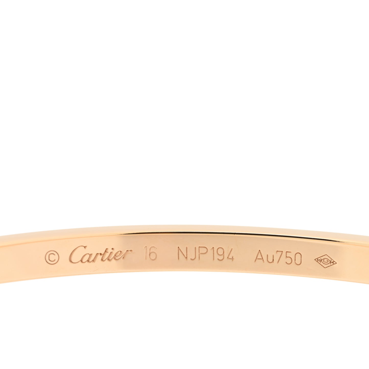 18K Yellow Gold Small LOVE Bracelet 16