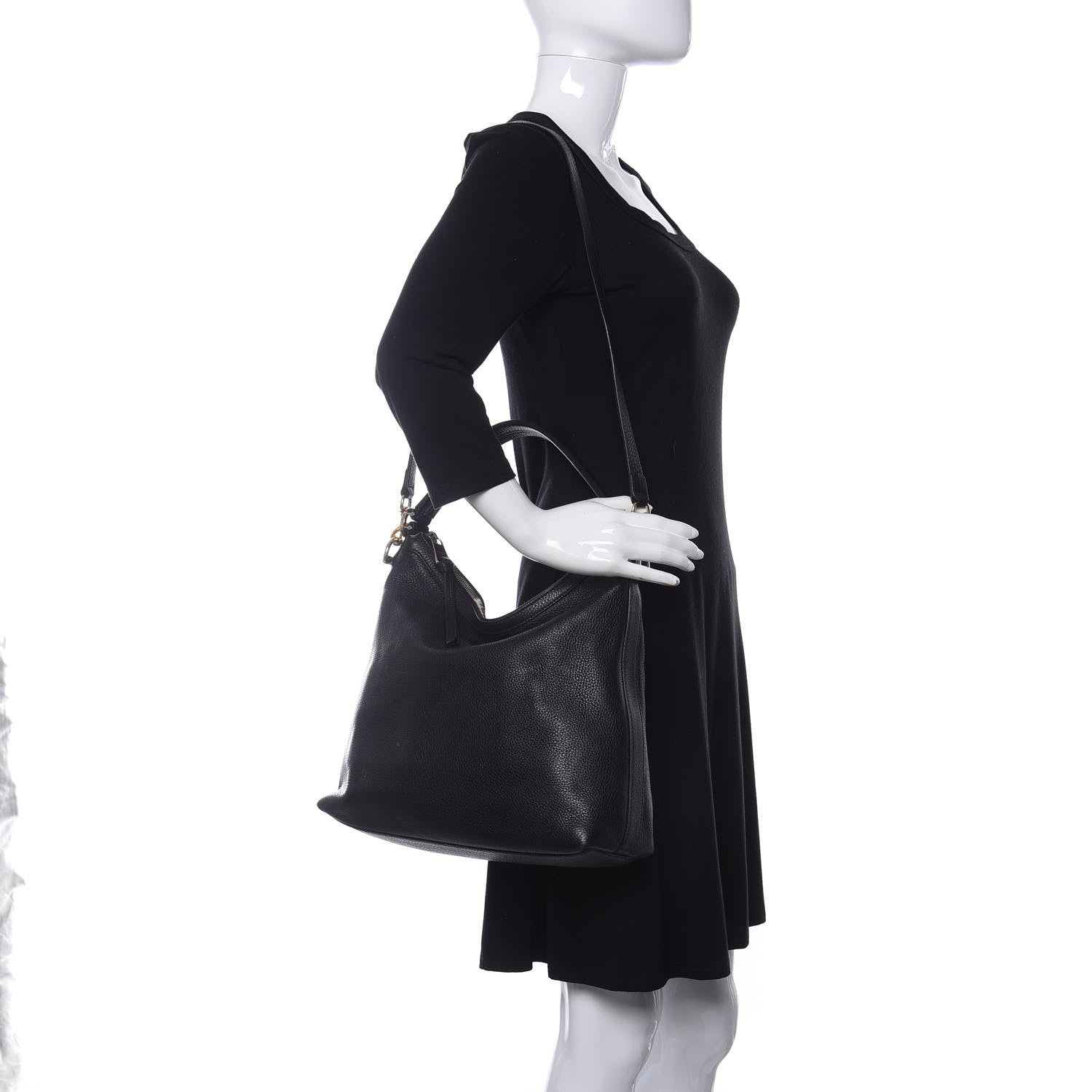 Gucci Pebbled Calfskin Small Miss GG Hobo Black 2 of 9