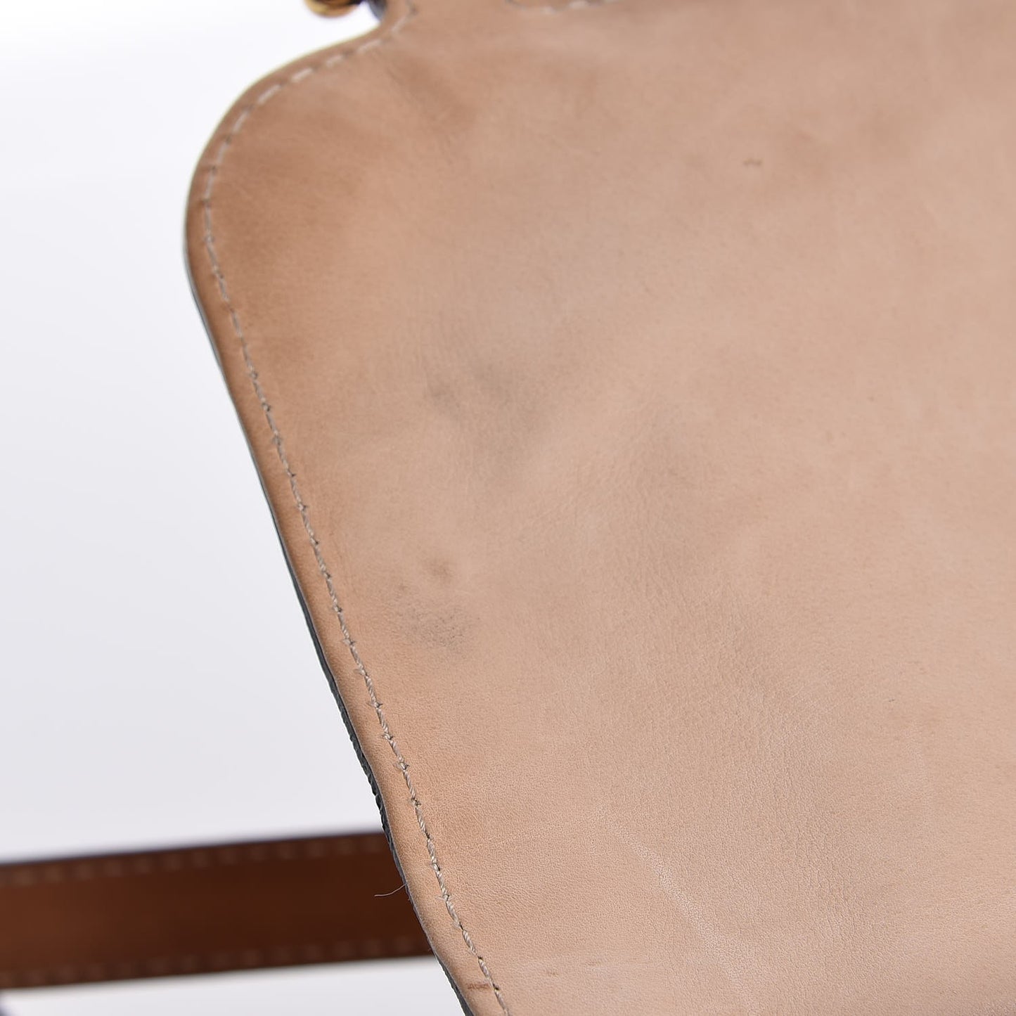 Calfskin Small Snaffle Bit Shoulder Bag Beige